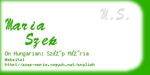 maria szep business card